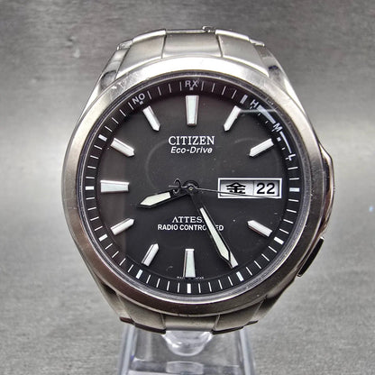 Citizen Eco-Drive Attesa Watch Men 37mm Black Dial Titanium H100-T010431 PARTS!!0