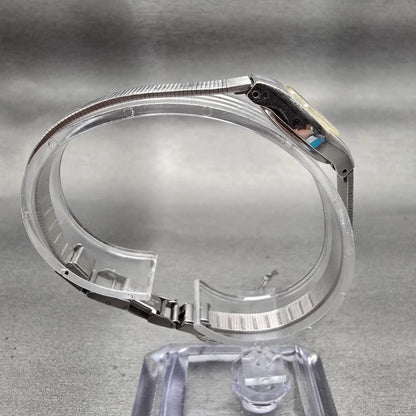 Seiko Watch Women 17mm Silver Dial Silver Tone Oval 5420-0029 New Battery VTG8