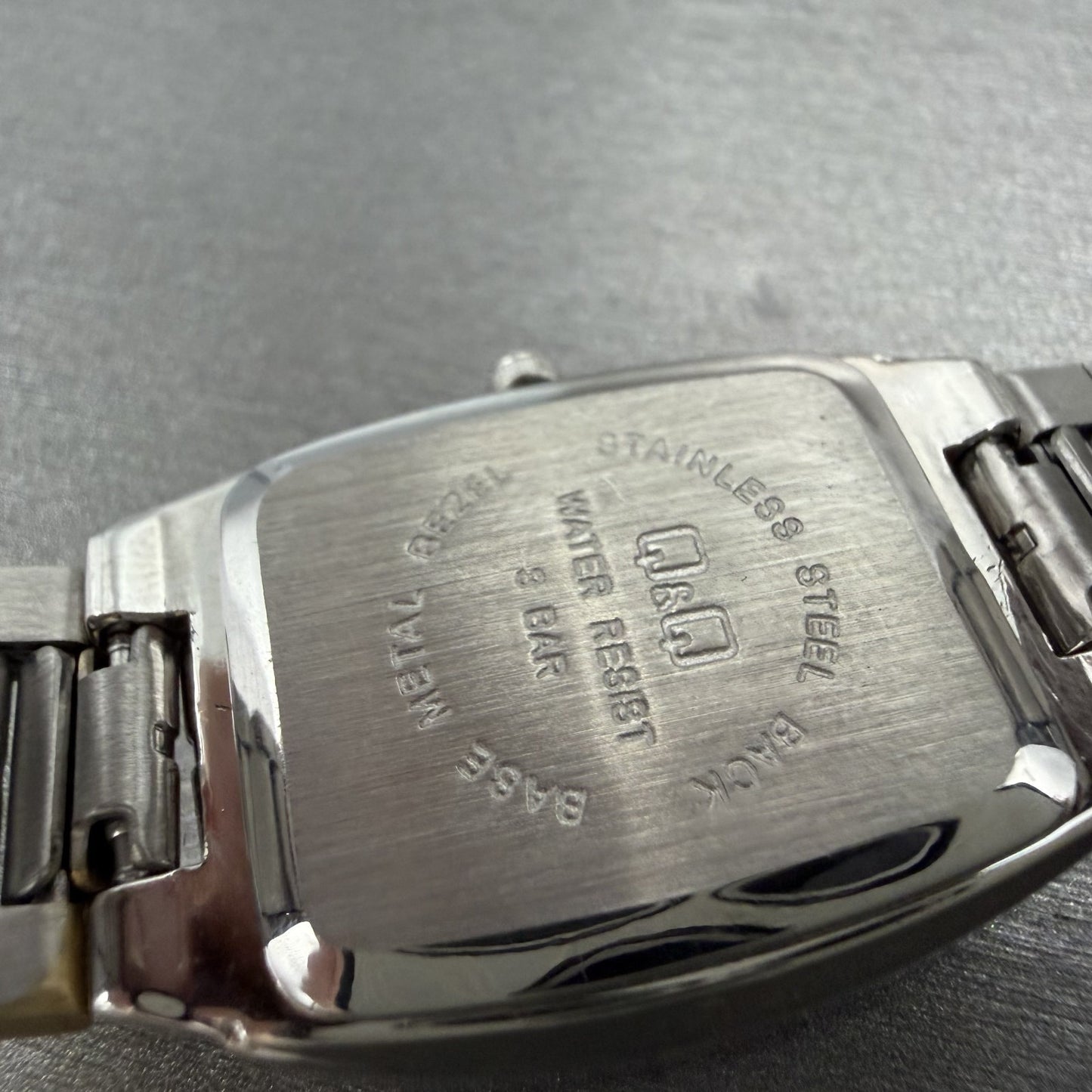 Citizen Q&Q Tank Watch Women 23mm Champagne Dial Silver Tone Rectangle New batt9
