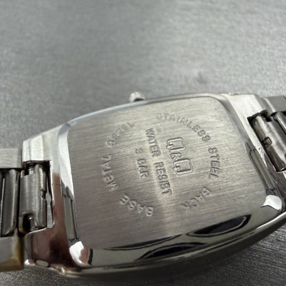 Citizen Q&Q Tank Watch Women 23mm Champagne Dial Silver Tone Rectangle New batt9