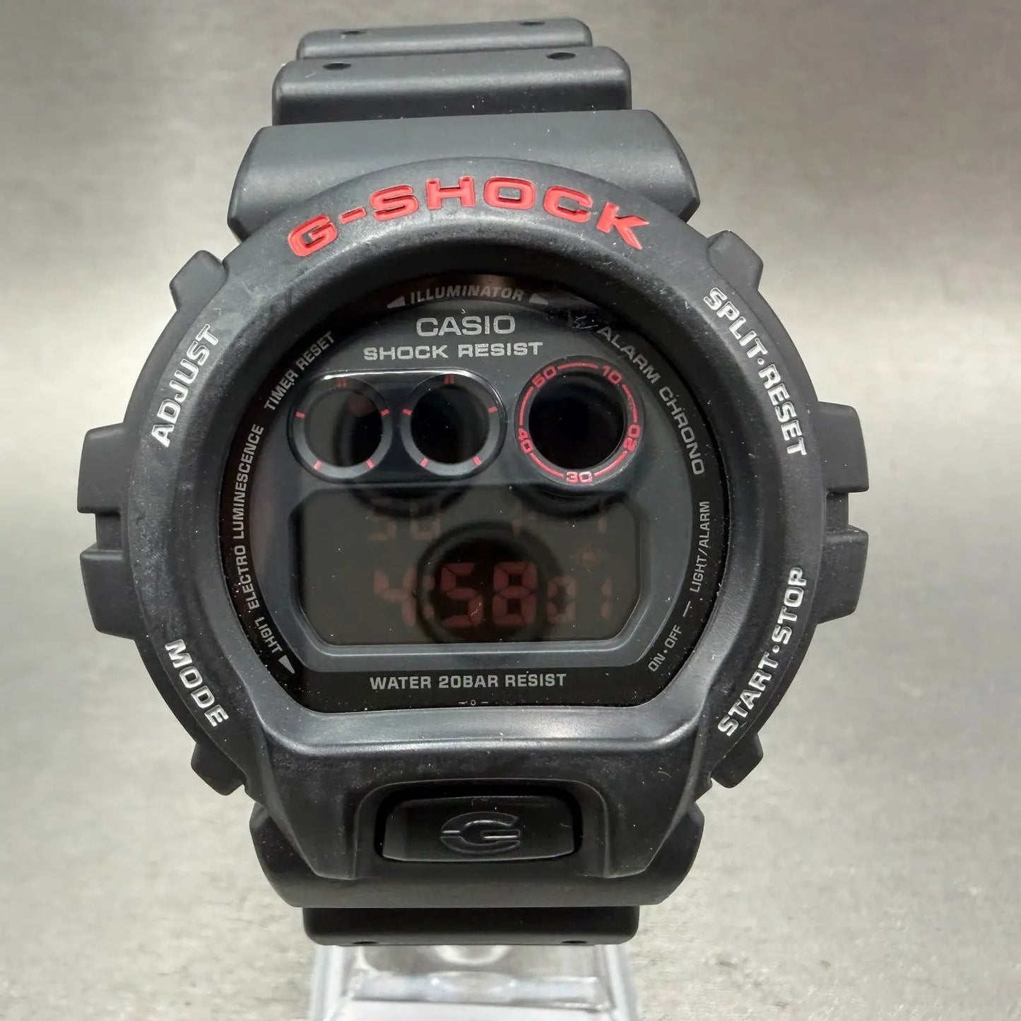Casio G-Shock DW-6900MS Watch Men 51mm Black Red Alarm Chrono Digital New Batt0