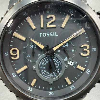 Fossil Chronograph Watch Men 50mm Gray Dial Gray Tone Date BQ2113 New Battery1