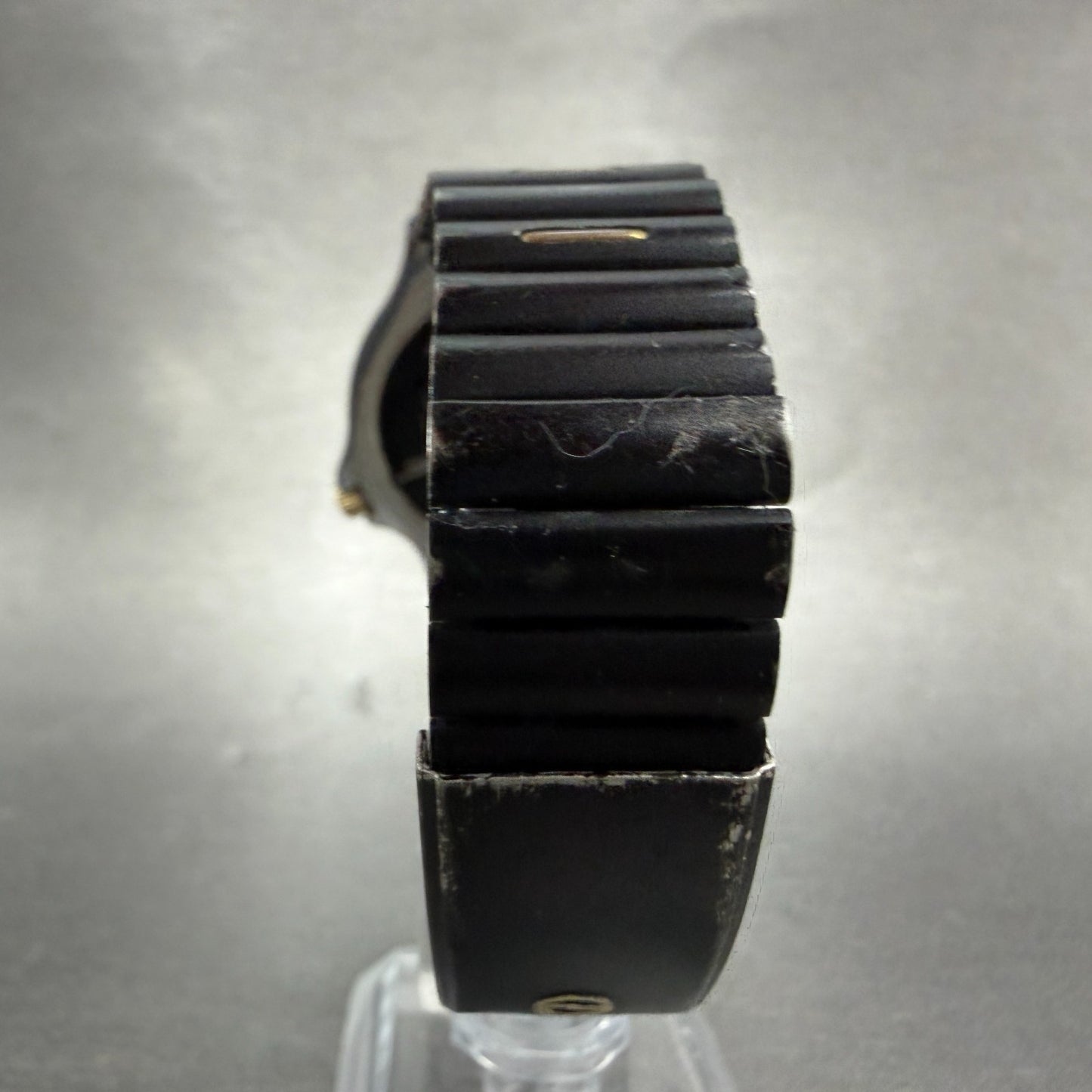 Seiko SQ Sports 150m Watch Men 37mm Black Dial Black & Gold Tone Daydate PARTS8