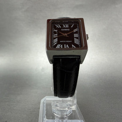 Casio Tank Watch Women 22mm Black Dial Silver Tone Rectangle LTP-V007 NewBatt T35