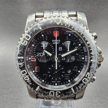Victorinox Swiss Army Maverick II Chronograph Watch Men 42mm Black Dial Steel0