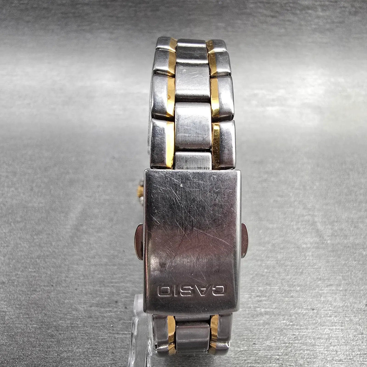Casio Dive Watch Women 27mm White Dial Two Tone Date Round LTD-1034 New Battery7