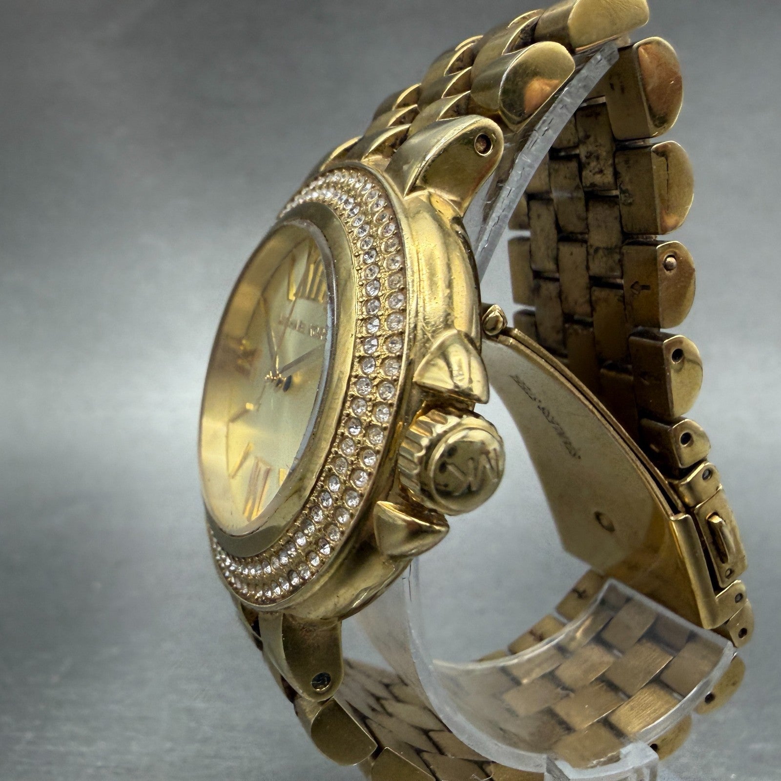 Michael Kors Watch Women 38mm Champagne Dial Gold Tone Round MK-3185 New Battery2