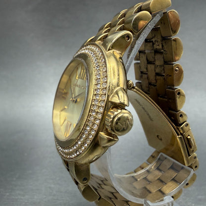 Michael Kors Watch Women 38mm Champagne Dial Gold Tone Round MK-3185 New Battery2
