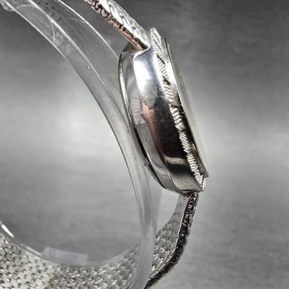 Lonber Sapphire Watch Women 23mm Silver Dial Silver Tone Round New Battery Mesh3