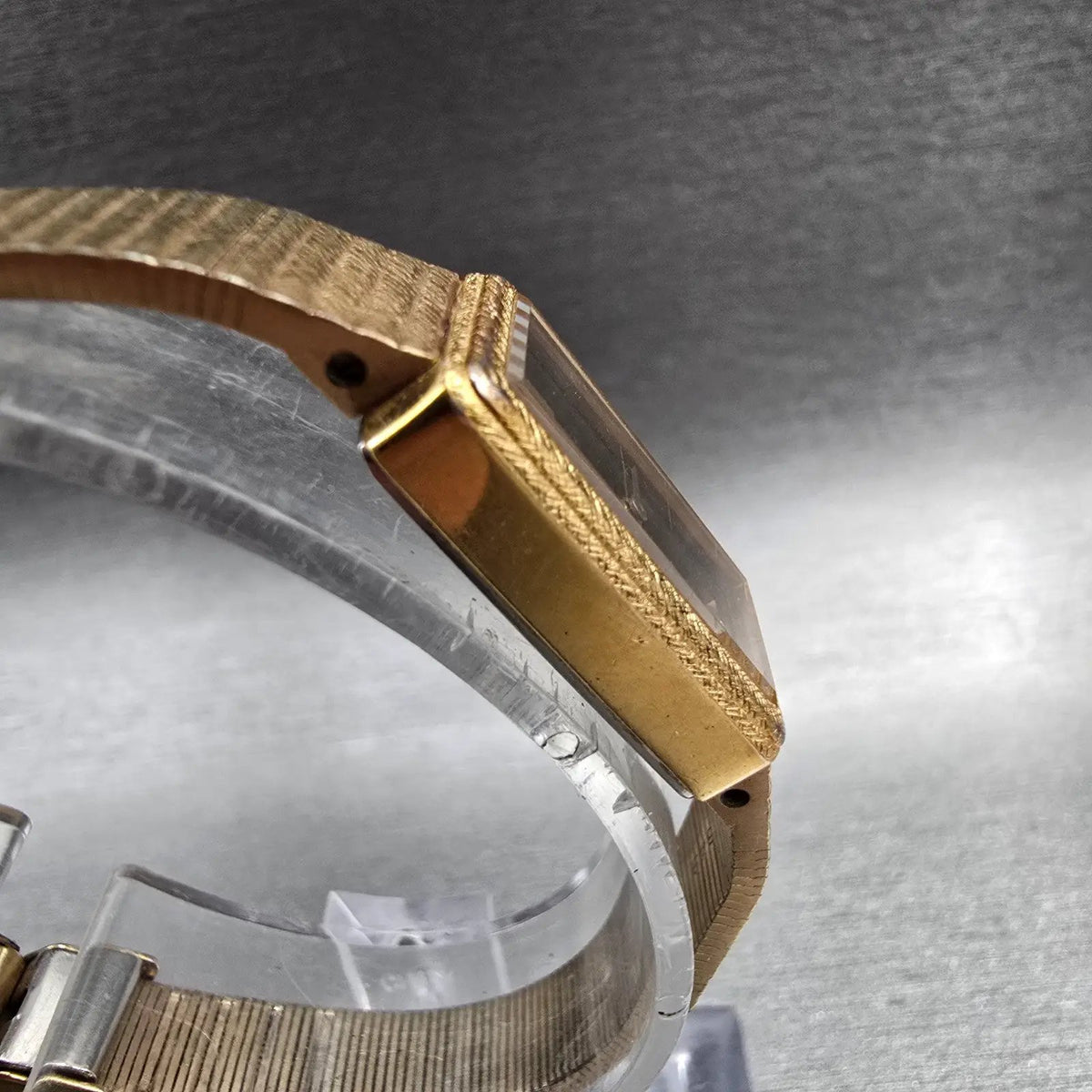 Seiko Watch Women 13mm Brown Dial Gold Tone Rectangle 1320-5299 New Battery3