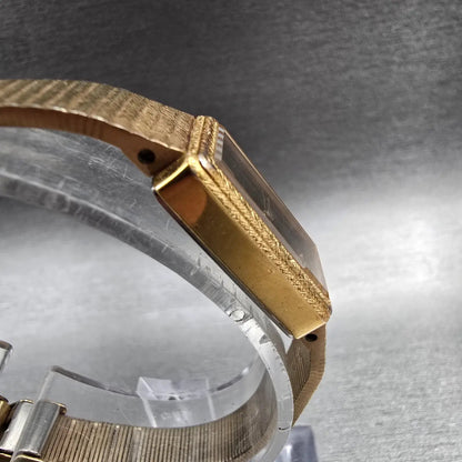 Seiko Watch Women 13mm Brown Dial Gold Tone Rectangle 1320-5299 New Battery3