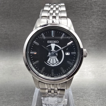 Seiko Watch Women 29mm Black Dial Silver Tone Date Round 6N22-00A0 New Battery0