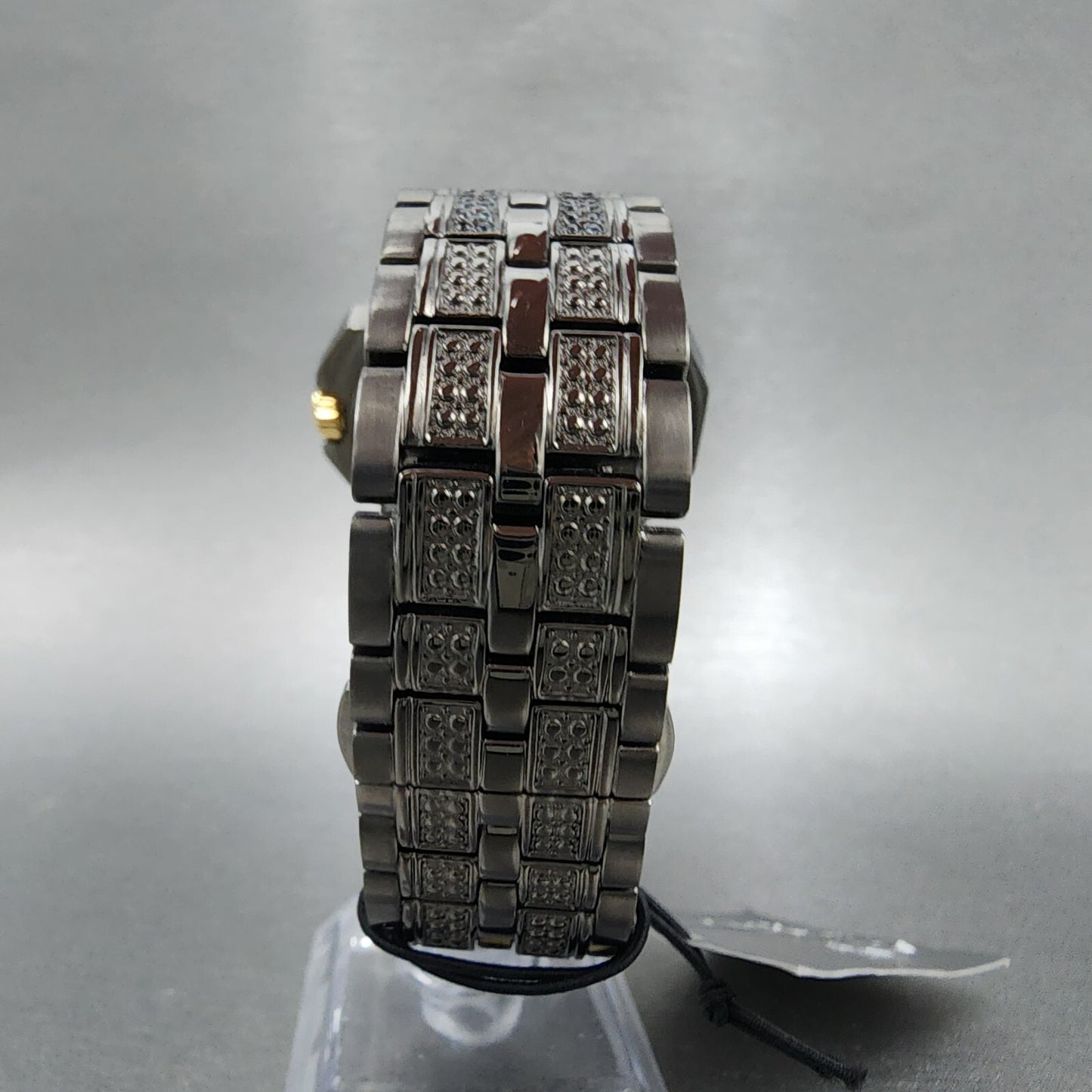 Bulova Octava Watch Men 42mm Gold Skeleton Dial Gunmetal Crystal Bezel 98A2937