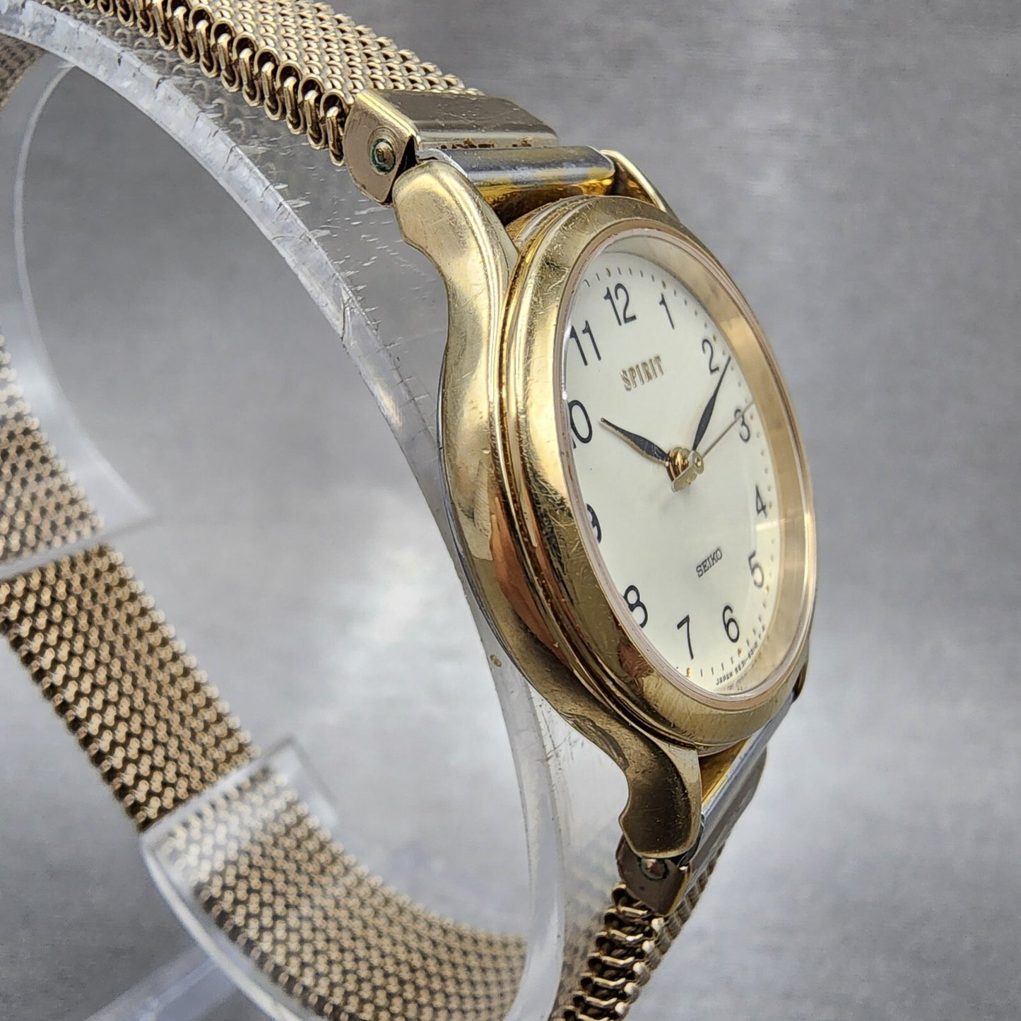 Seiko Spirit Watch Women 26mm Cream Dial Gold Tone 5e316c8a New Battery3