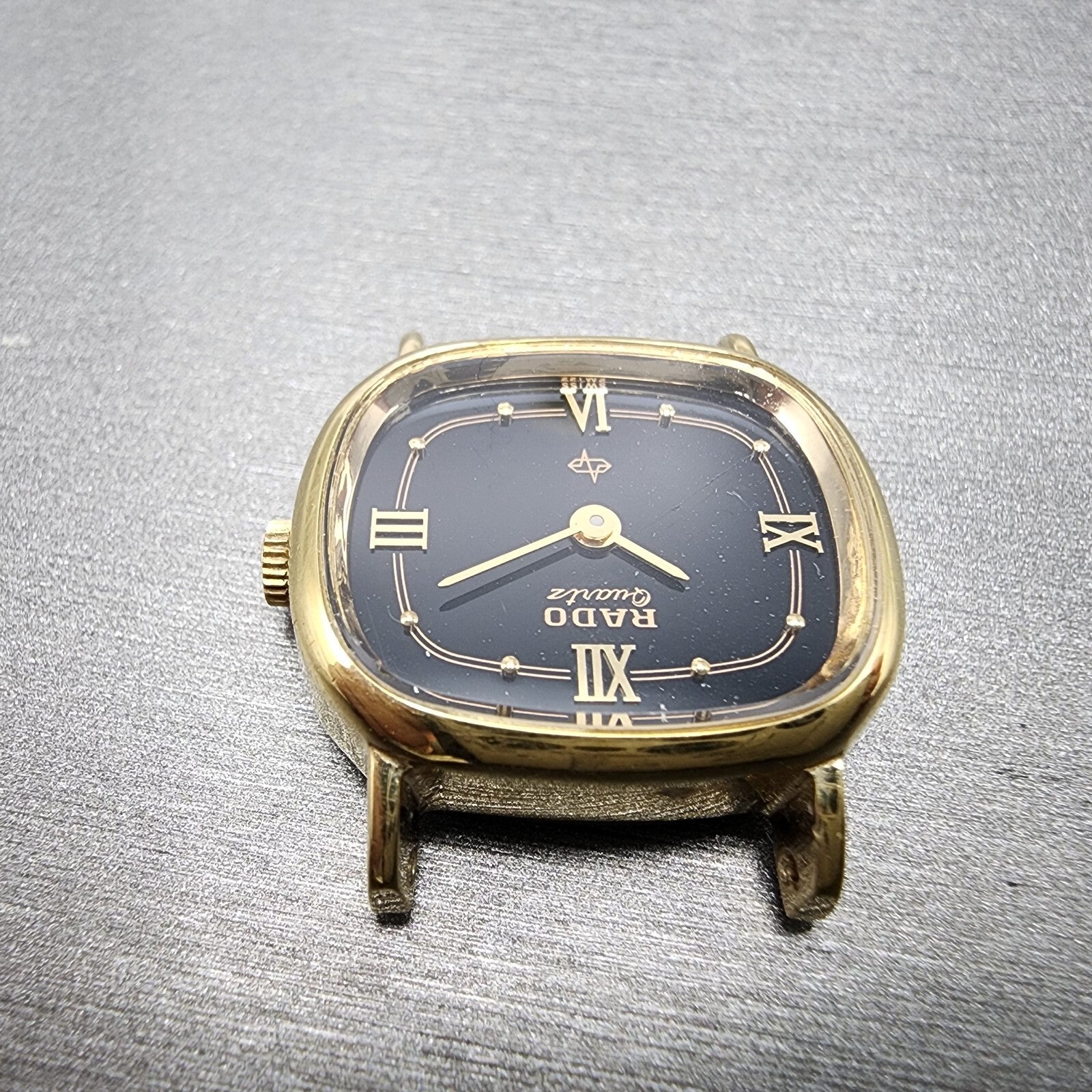 Rado Watch Women 23mm Black Dial Gold Tone Rectangle 700.9003.2 PARTS5