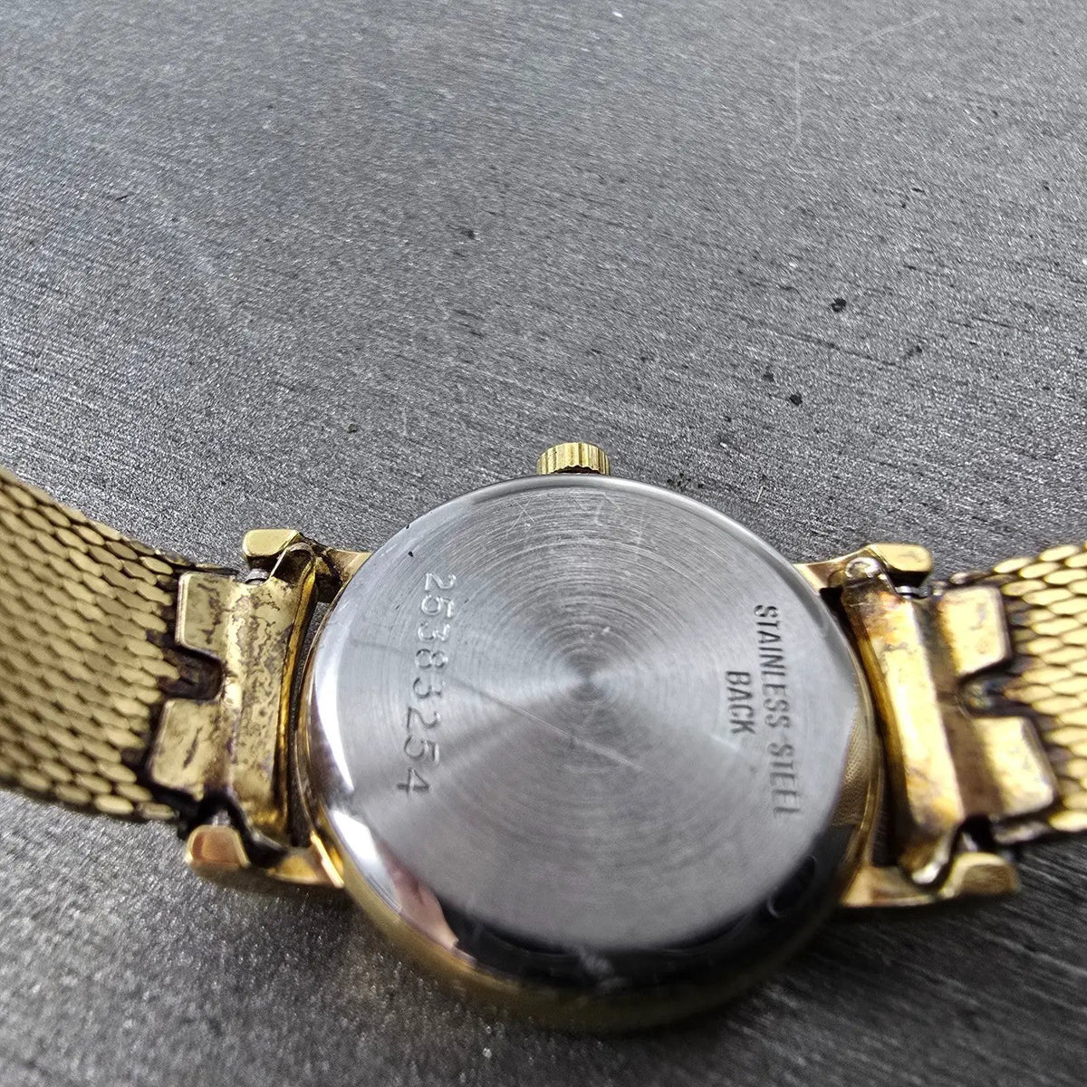 Longines Watch Women 20mm Gold Dial Gold Tone Round Mesh Band New Battery VTG9