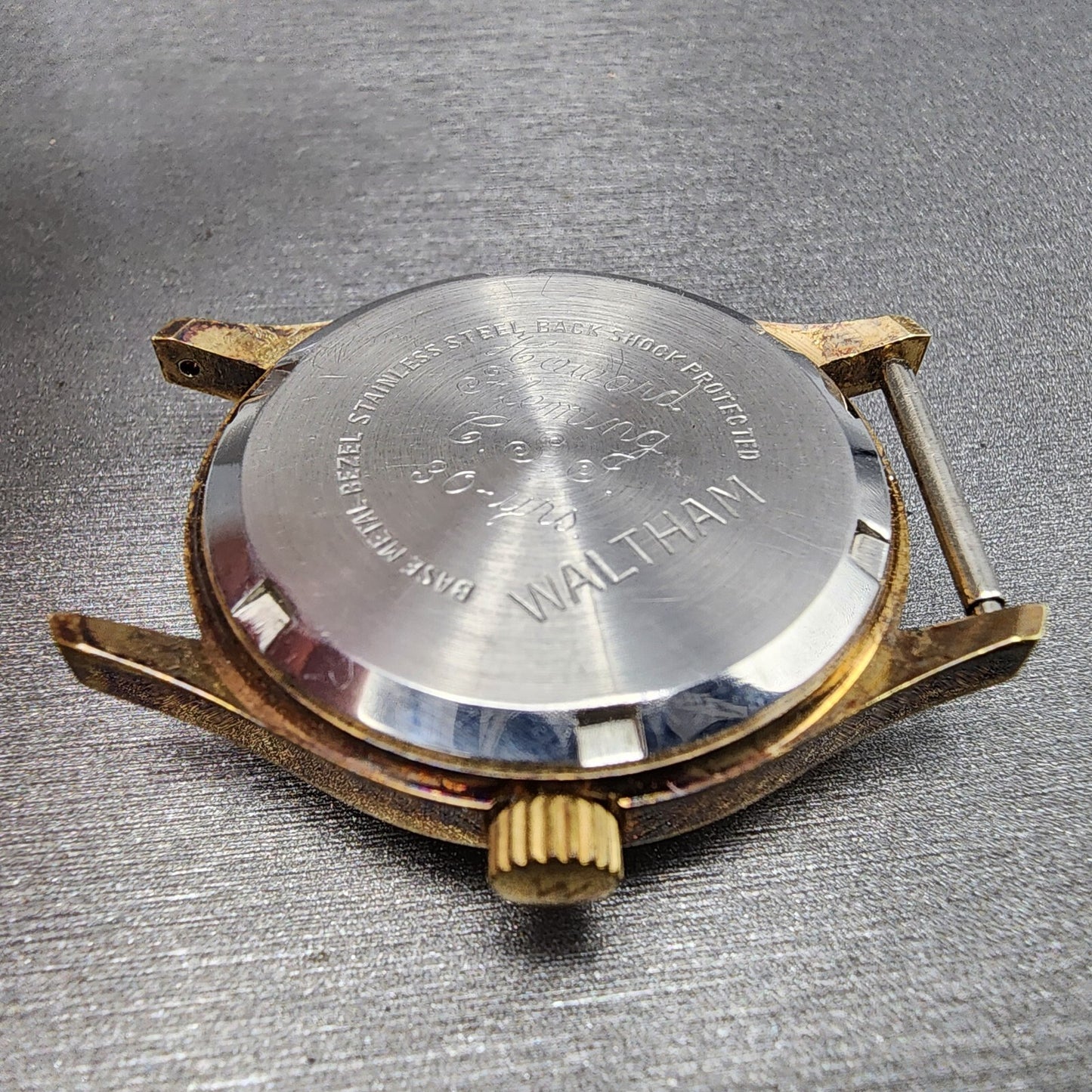 VTG Waltham Watch Men 34mm Champagne Dial Gold Tone Date Cal 661S PARTS9