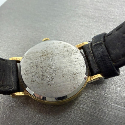 Seiko Watch Women 23mm White Dial Gold Tone Round 7321-0100 New Battery Vintage9