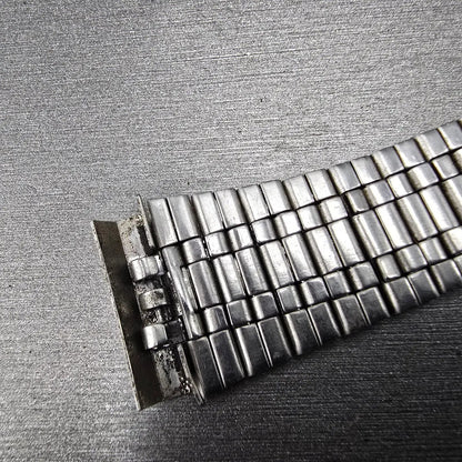 Seiko SQ Bracelet 20mm Stainless Steel Silver Tone Tri Folding Clasp VTG 610509