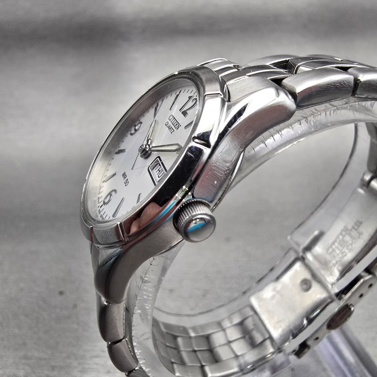 Citizen Watch Women 25mm Silver Dial Silver Tone Daydate 1002-S047439 New Batt2