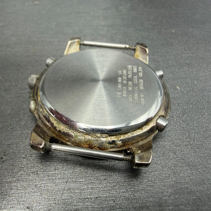 Orient Chronograph Watch Men 37mm Blue Dial Silver Tone Alarm TA0A-000 PARTS9