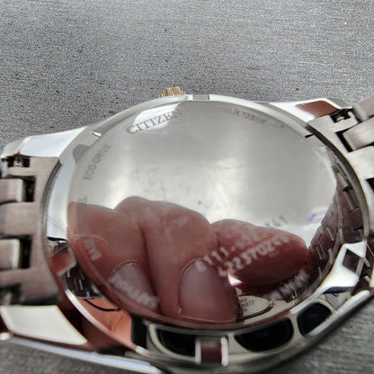 Citizen EcoDrive Peyton Watch Women Brown Dial Two Tone Date Bracelet E01226599