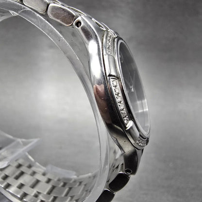 Movado Metio Watch Women 26mm Black Dial Stainless Steel Diamonds New Battery2