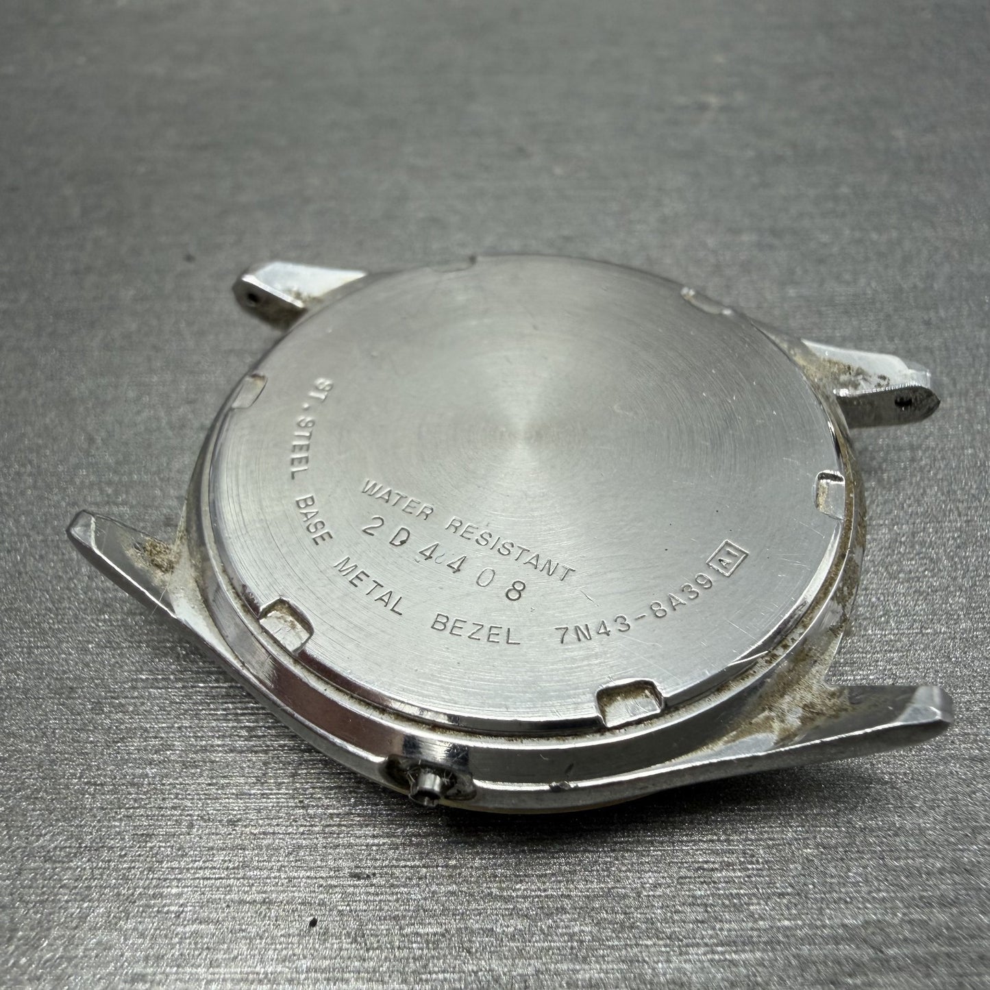 Seiko Watch Men 35mm Silver Dial Two Tone Round Daydate Vintage 7N43-8A39 PARTS11