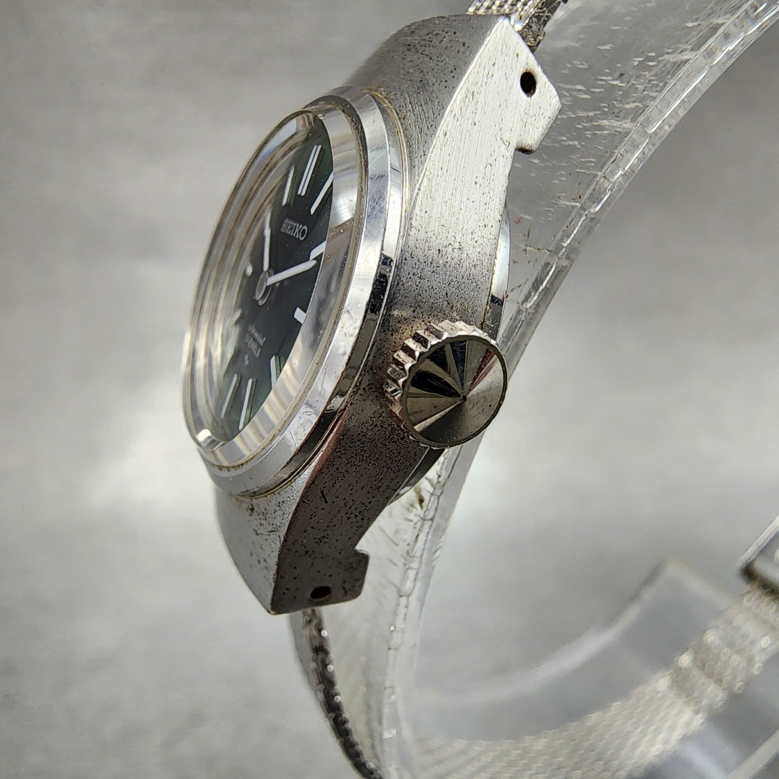 Seiko Special Watch Women 18mm Green Dial White Gold Plated Manual Wind Runs2