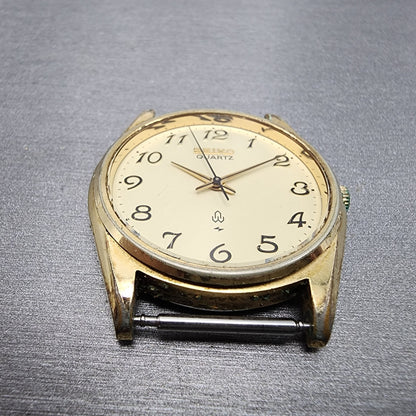 Seiko Watch Men 35mm Champagne Dial Gold Tone Round 71218000 VTG PARTS3
