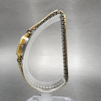 Omega De Ville Watch Women 19mm Gold Dial Gold Plated Rectangle Cal 1353 PARTS7
