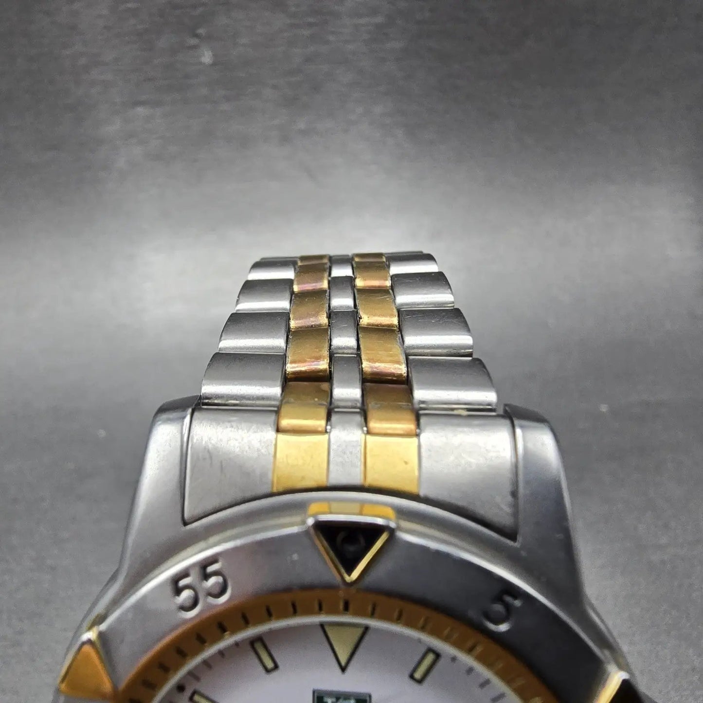 Tag Heuer Professional Dive Watch Men 37mm White Dial Two Tone Date New Battery4