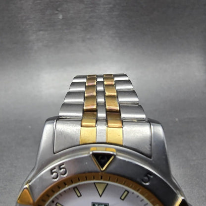 Tag Heuer Professional Dive Watch Men 37mm White Dial Two Tone Date New Battery4