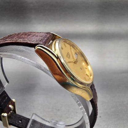 Citizen CQ Watch Women 23mm Gold Dial Gold Tone Daydate 6000-S19970 New Battery3