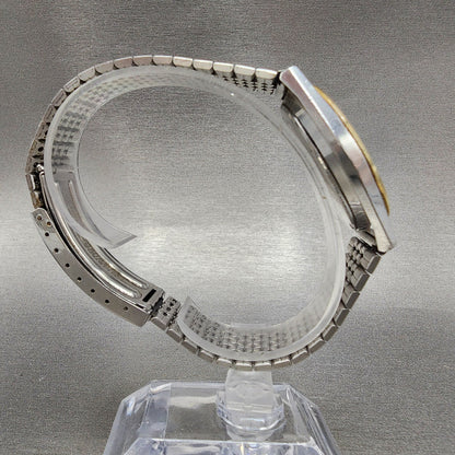 Seiko SQ Watch Men 35mm Gray Dial Two Tone Daydate 8123-7249 PARTS