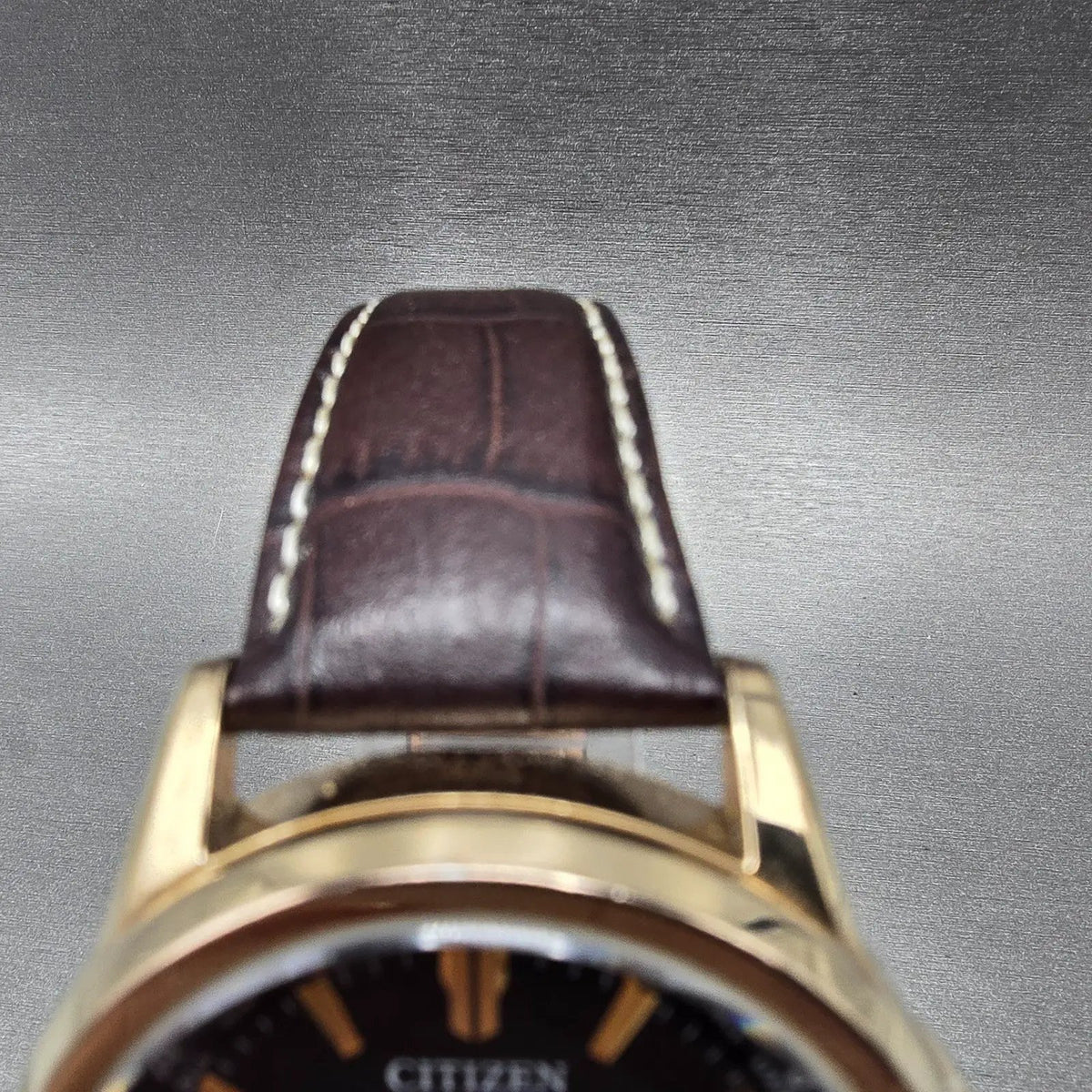 Citizen Eco-Drive Calendrier Watch Men 44mm Black Dial Rose Gold Daydate Works4