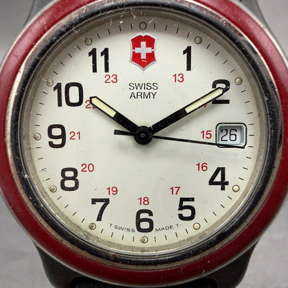 Victorinox Swiss Army Watch Men 38mm White Dial Black Tone Date Round PARTS MHt2