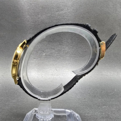 Gucci 2200M Watch Men 32mm White Dial Gold Plated Round New Battery VTG Roman6