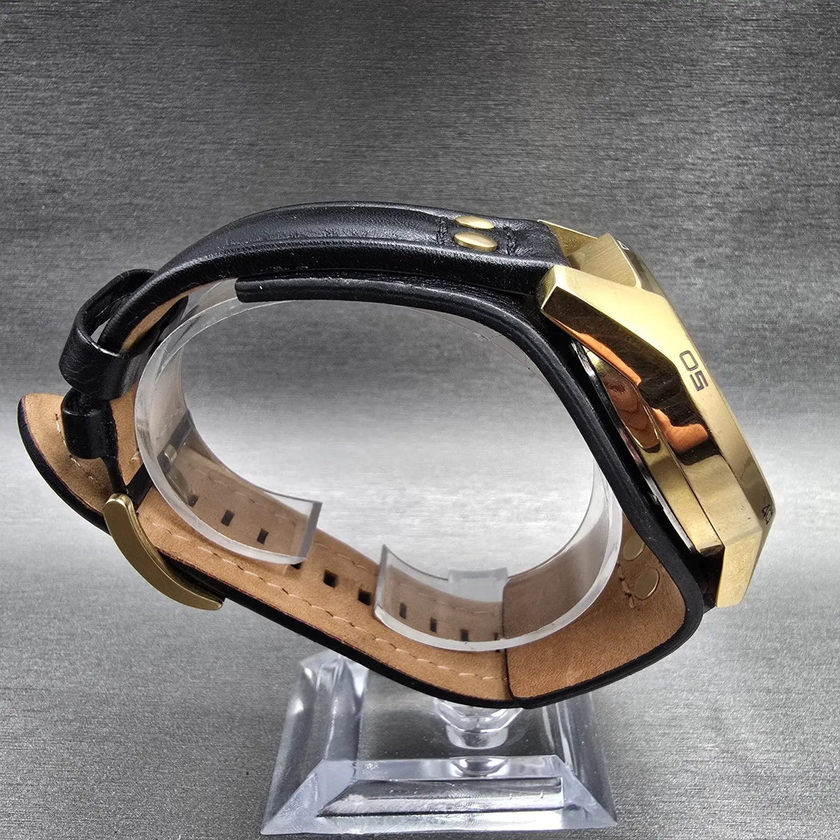 Fossil Coachman Chronograph Watch Men 44mm Black Dial Gold CH2615 New Battery8