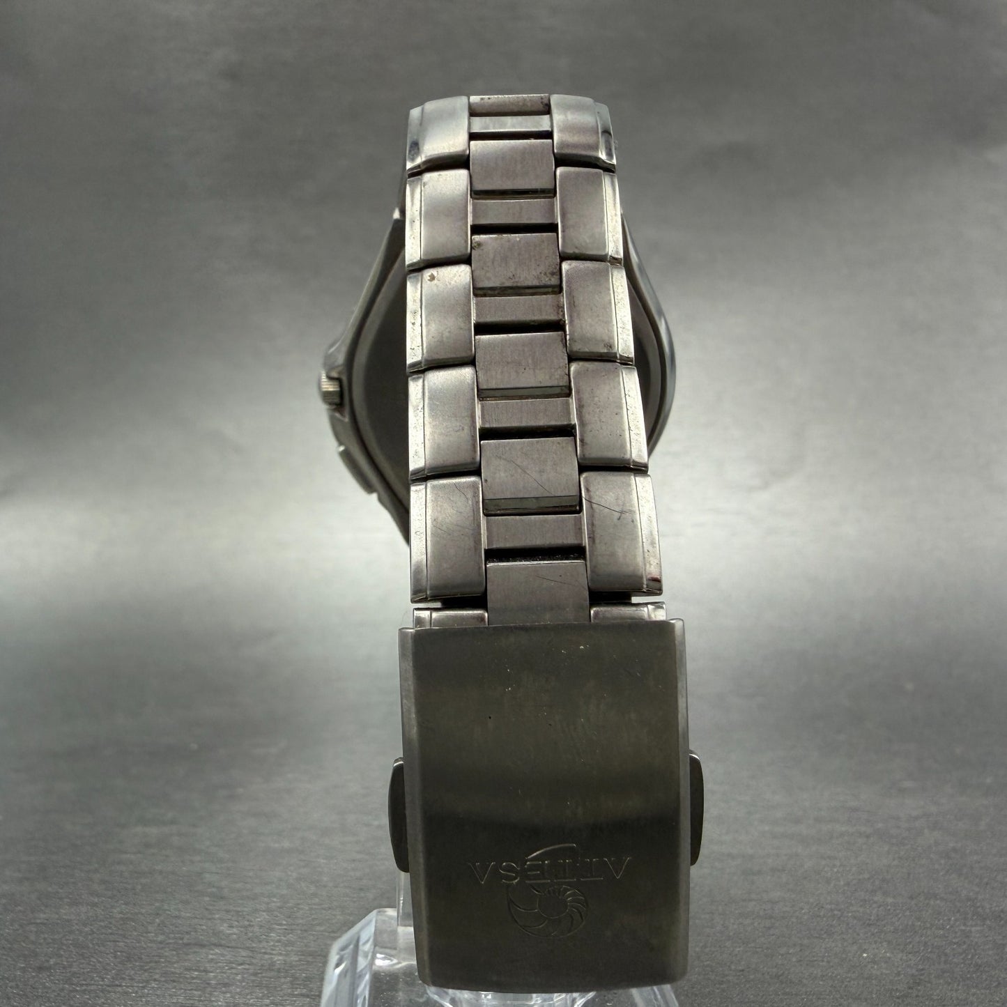 Citizen Eco-Drive Attesa Watch Men 37mm Cream Dial Titanium Atomic Daydate READ!8
