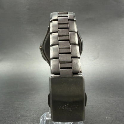 Citizen Eco-Drive Attesa Watch Men 37mm Cream Dial Titanium Atomic Daydate READ!8