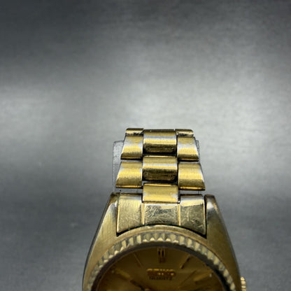 Seiko SQ Watch Women 24mm Champagne Dial Gold Tone Daydate 8523-0050 New Battery4