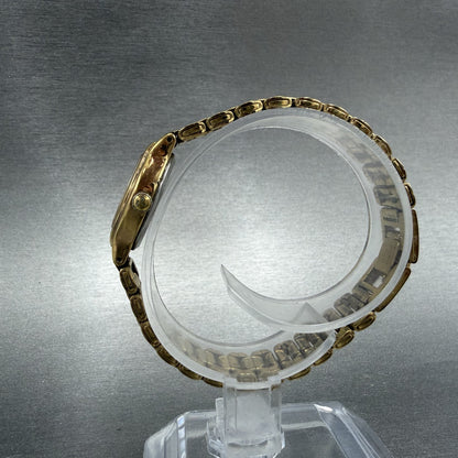 Seiko Watch Women 19mm White Dial Gold Tone Round V401-0289 New Battery OIHUGY6