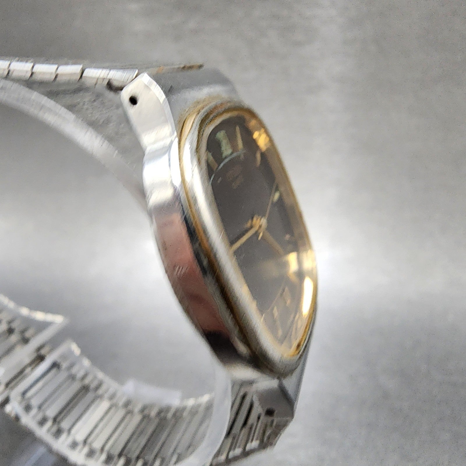 Citizen CQ Watch Men 32mm Brown Dial Two Tone 1230214528 New Battery READ!!!!!!3