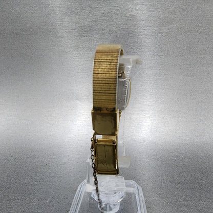 Seiko Tank Watch Women 18mm Gold Dial Gold Tone Rectangle 23205229 New Battery7