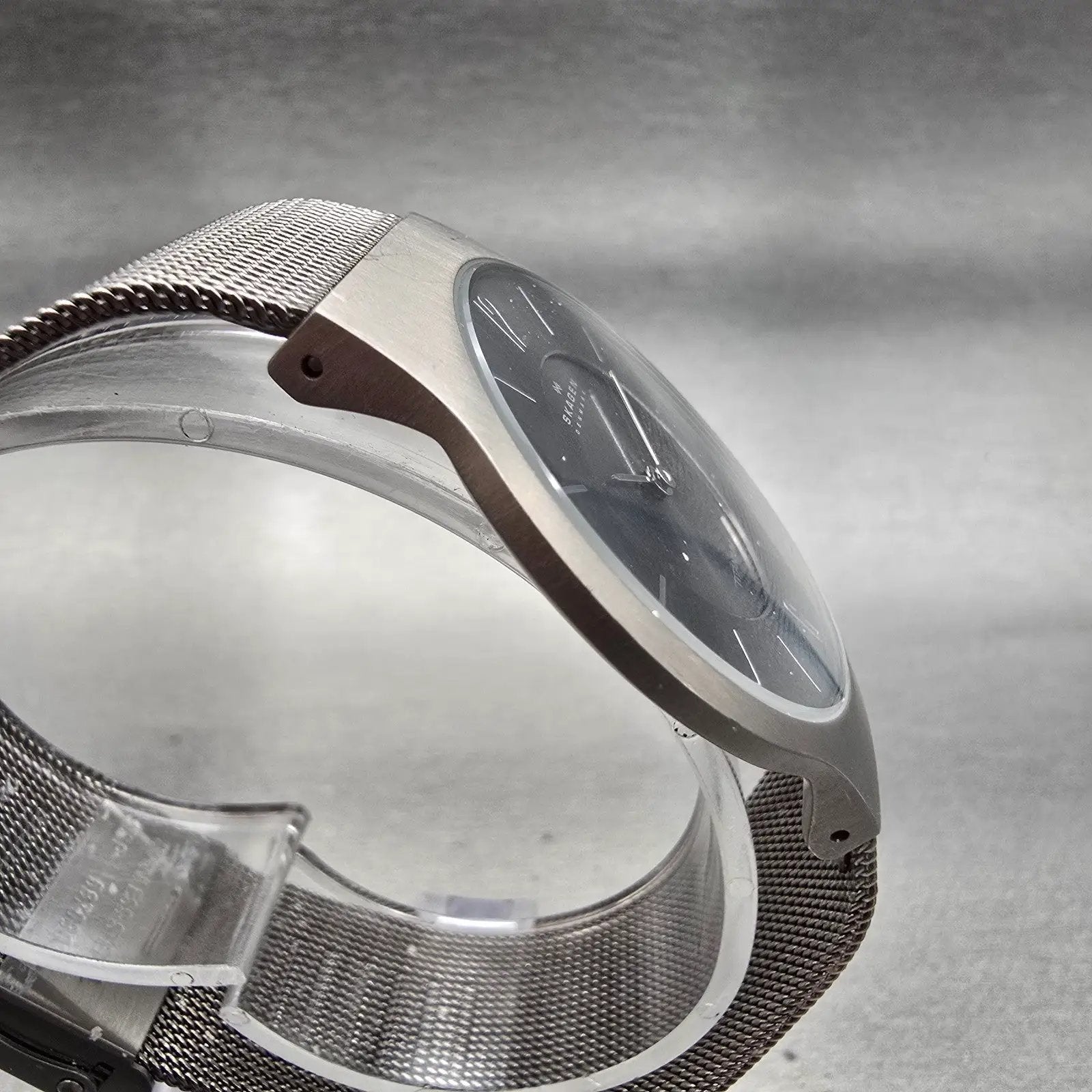 Skagen Grenen Watch Men 35mm Gray Dial Titanium Round 233LTTM New Battery Mesh G3