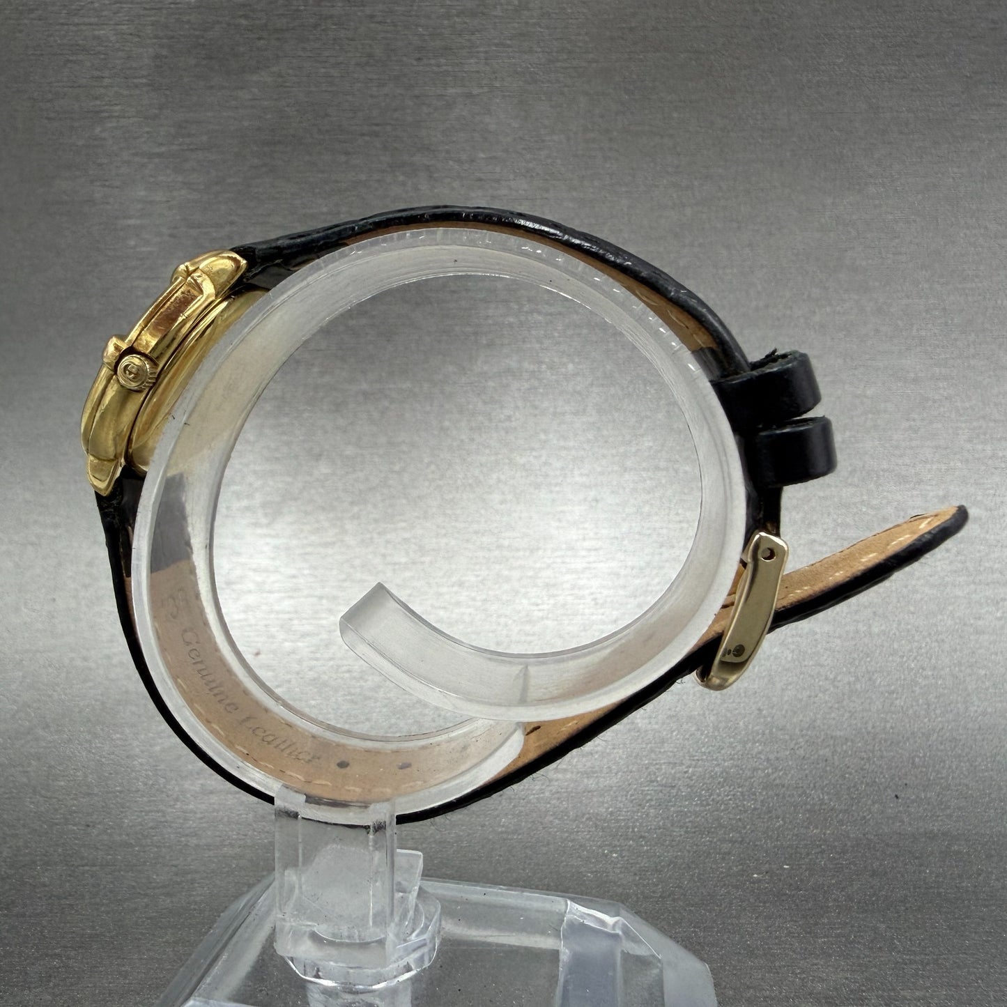 Gucci 3600L Watch Women 25mm Black Dial Gold Plated Round PARTS7