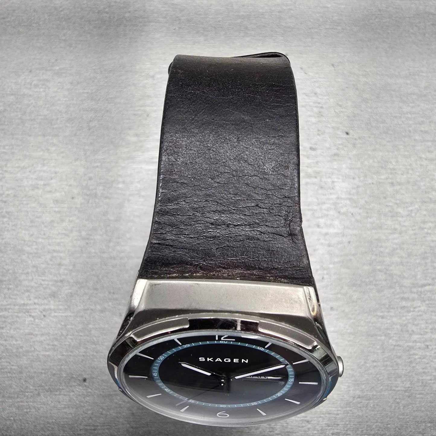 Skagen Melbye Watch Men 40mm Gray Dial Titanium Daydate Round SKW6305 New Batt4