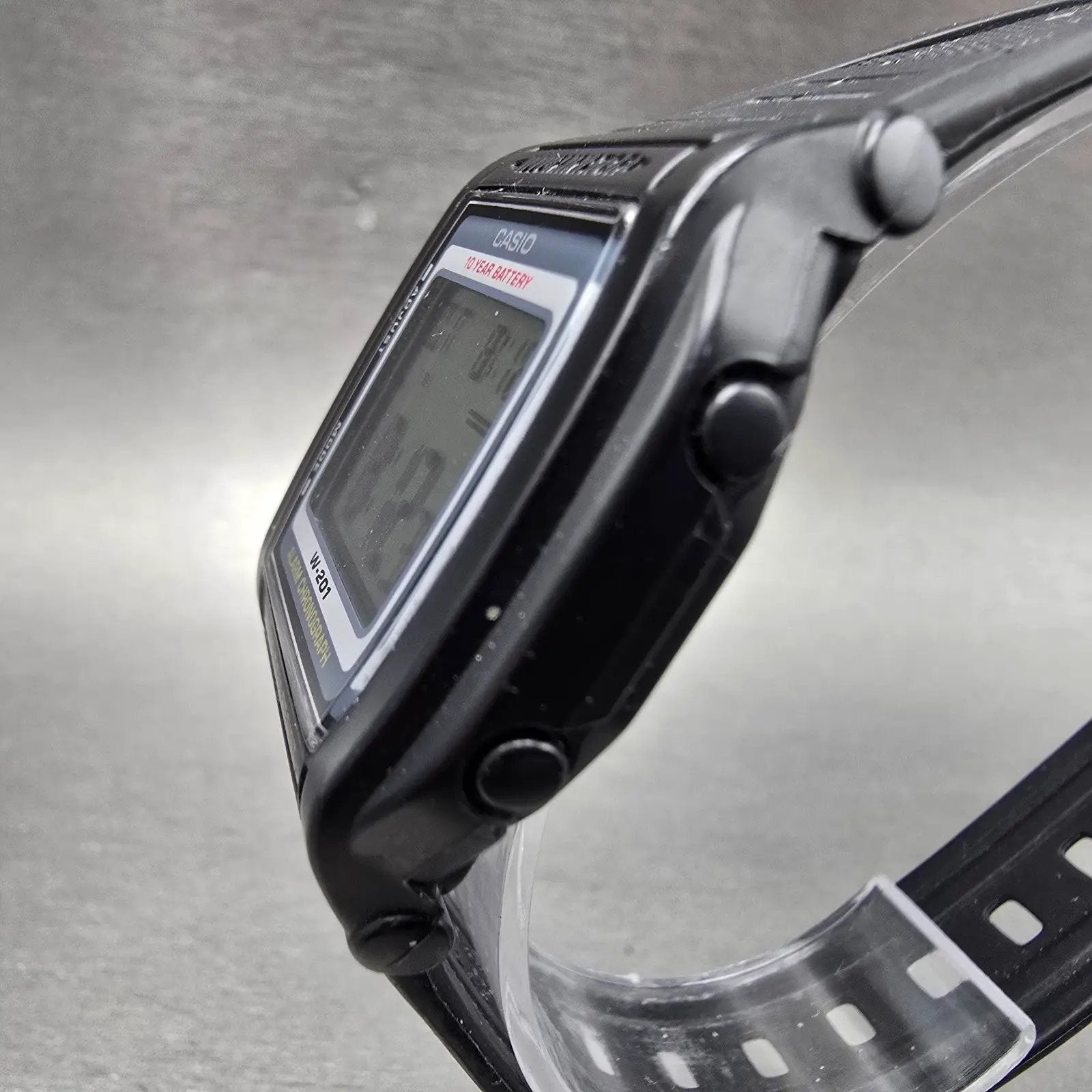 Casio W-201 Watch Men 36mm Black Alarm Chrono Digital Illuminator New Battery LP2