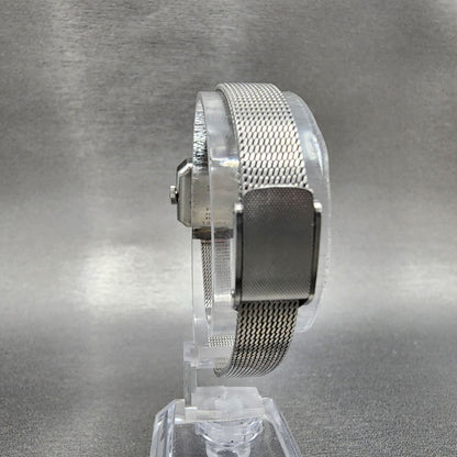 VTG Seiko Watch Women 22mm Silver Dial Blue bezel Silver Case Octagon Runs7